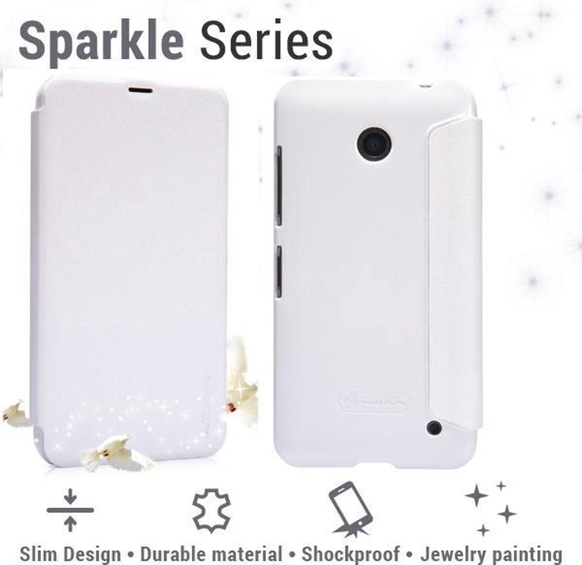Nillkin Leather Case Nokia Lumia 630 / 635 (Sparkle Series white)