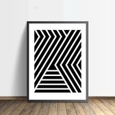 Zwart-wit poster Lines (50x70cm)