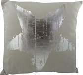 Mars & More Ster - Sierkussen - 45x45 cm - Beige/Zilver