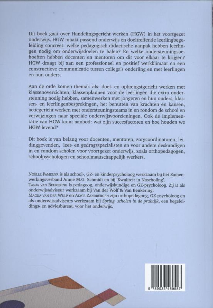 Handelingsgericht werken in het voortgezet onderwijs - back cover