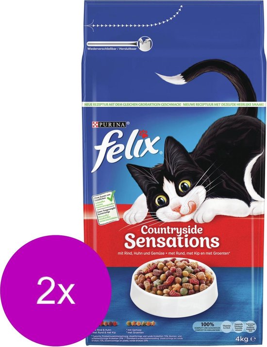 Spelen met zeemijl Editor Felix Countryside Sensations - Kattenvoer - 2 x 4 kg | bol.com