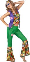 LUCIDA - Veelkleurig hippie Flower Power kostuum voor vrouwen - L