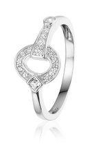 Montebello Ring Gaudy - 925 Zilver Gerhodineerd - Hart - Maat 60-19mm