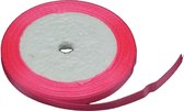Satijn lint fel Roze, 6 mm, rol circa 25m