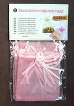 Organza zakjes 5 stuks Roze 9,5 x 12,5 cm