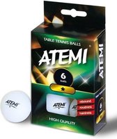 Tafeltennisbal ATEMI 1 ster wit/6 st.