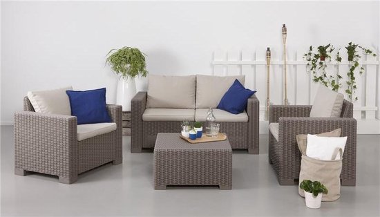 Allibert California Lounge Set anthracite Tuin stoelen + tafel + 3-zits  sofa | bol.com