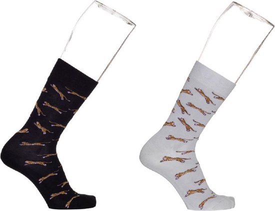 olie Zilver Reorganiseren Tijger / Jaguar socks - set van 2 paar sokken - Bonnie Doon - maat 40/46 |  bol.com