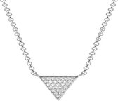 The Jewelry Collection Ketting Zirkonia 1,5 mm 41 + 4 cm - Zilver Gerhodineerd