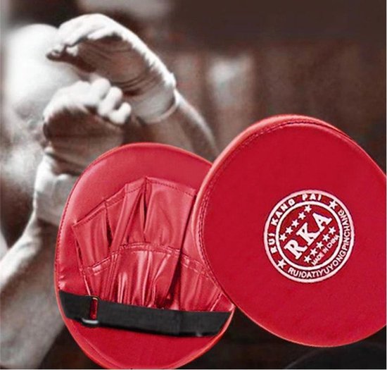 Bokshandschoen Pad voor Muay Thai | Kick Boxing MMA Training | PU Schuim | Boxen | Bokspad | stootkussen | sparren |Thai boxing | Rood