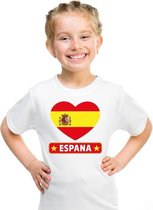 Spanje hart vlag t-shirt wit jongens en meisjes 110/116