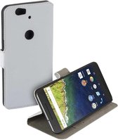 HC wit book case style Huawei Nexus 6P wallet cover hoesje