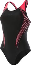 Speedo E10 Fit Laneback  Badpak - Maat 40 Volwassenen - zwart/roze