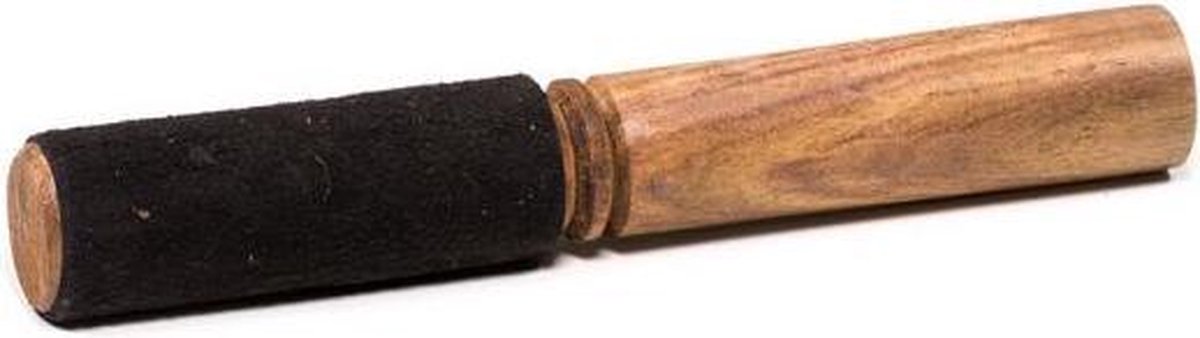 Klankschaal aanstrijkhout met suède zwart - 19 cm - 90 g - korting - M - Yogi & Yogini