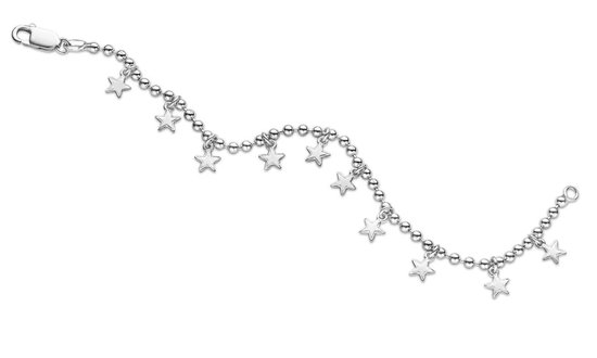 Orphelia Jewelry Bracciale Donna In Argento Sterling 925 – Nero E Trasparente, Anallergico, Lunghezza 17+3 Cm, Larghezza 1,2 Cm