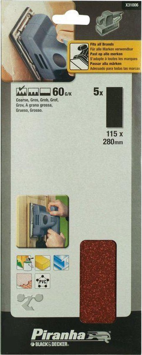 Piranha Schuurstroken 280 x 115 mm Super - Type C, 60K 5 stuks X31006