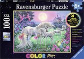 Ravensburger puzzel Eenhoorns in de maneschijn- Starline - Legpuzzel - 100 stukjes