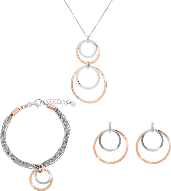 Orphelia SET-7387 - Juwelenset: Ketting + Armband + Oorbellen - Zilver 925  Rosé | bol
