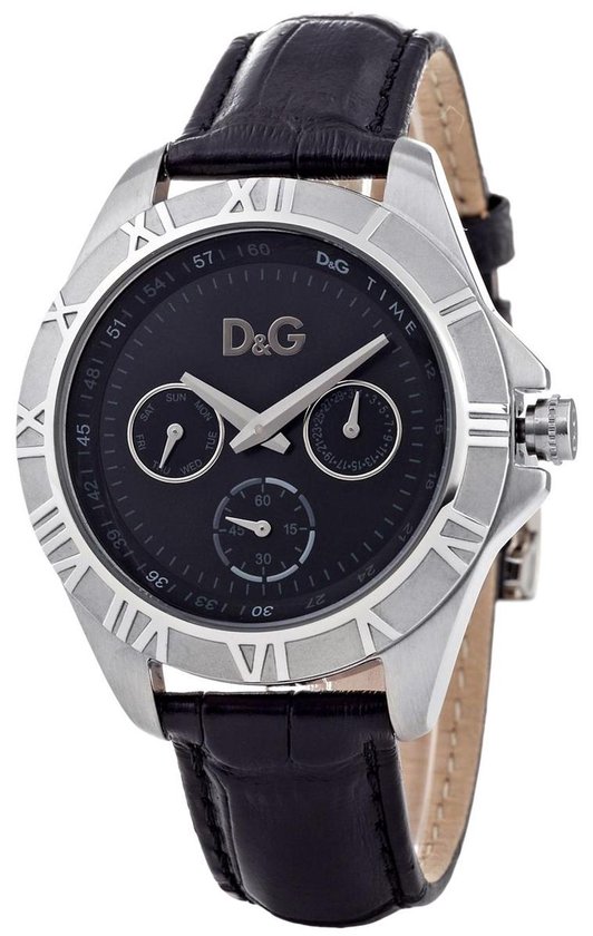 D&G Chamonix - DW0648 - horloge - 39 mm - Leer - Zwart