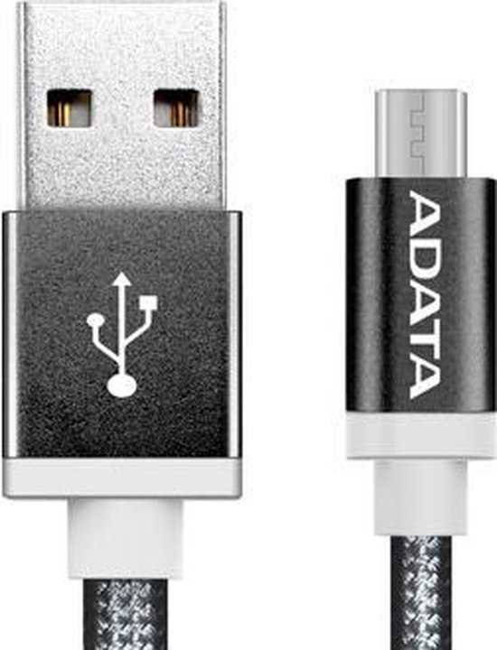ADATA 1m, USB2.0-A/USB2.0 Micro-B 1m USB A Micro-USB B Zwart