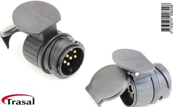 Collectief Luchtvaart Cumulatief Adapter voor een 13-polige autostekker naar een 7-polige aanhangerstekker |  bol.com