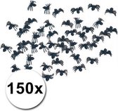 Halloween 150x stuks horror decoratie spinnen 2 cm - Halloween spinnetjes versiering