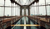 Glas schilderij XL Brooklyn Bridge New York 100x150