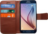 Hoesje voor Samsung Galaxy S6 Book Case Portemonnee - Cover voor 3 Pasjes Bruin