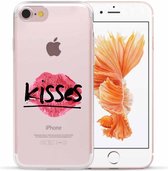 Apple Iphone 7 / 8 / SE2020 / SE2022 hoesje transparant siliconen telefoonhoesje - Kisses