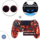Wildfire Siliconen Beschermhoes + Thumb Grips + Lightbar Skin voor PS4 Dualshock PlayStation 4 Controller - Softcover Hoes / Case