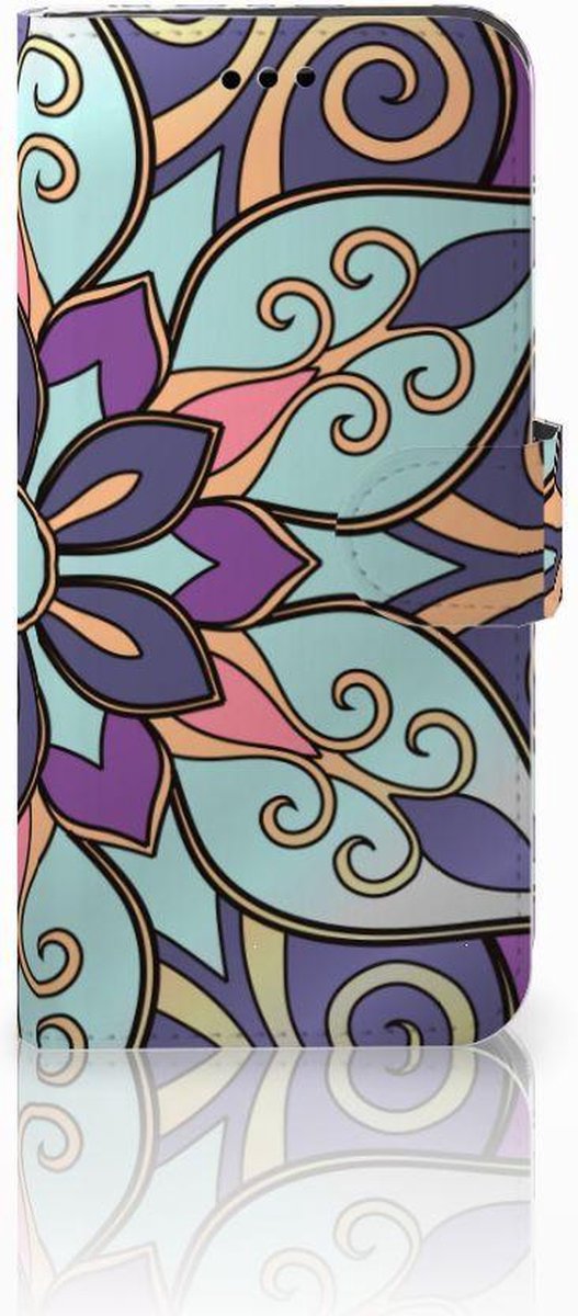 Book Case voor Huawei P10 Lite Hoesje Purple Flower
