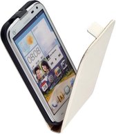LELYCASE Wit Lederen Flip Case Cover Hoesje Huawei Ascend G610