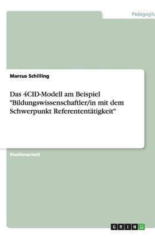 Das 4CID-Modell am Beispiel "Bildungswissenschaftler/in mit  ... - cover