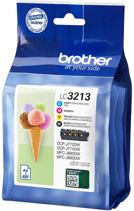 Foto: Brother lc 3213val inktcartridge origineel zwart cyaan magenta geel
