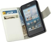 LELYCASE Bookstyle Wallet Case Flip Cover Bescherm Hoesje Huawei Ascend Y300 Wit