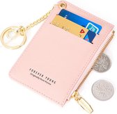 ZILOU® Pasjeshouder - Portemonnee - Mini Wallet Kaarthouder - Kunstleer - Roze