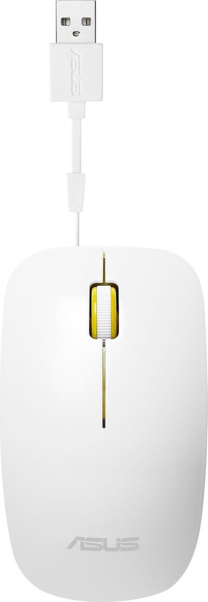 Asus UT300 Mouse USB Type-A Optisch 1000 DPI White Yellow
