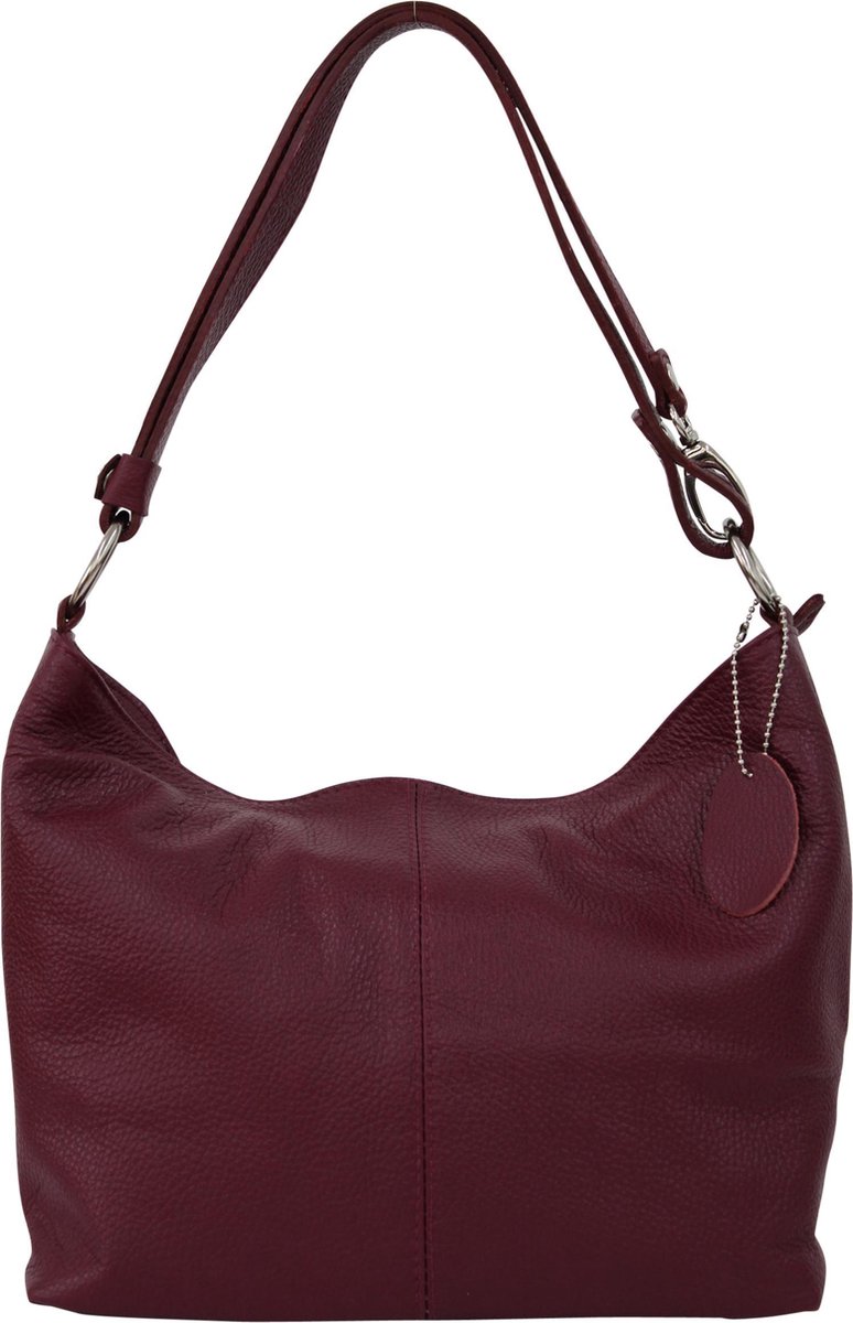 Dames lederen handtas schoudertas hobo tas GL005 Bordeaux