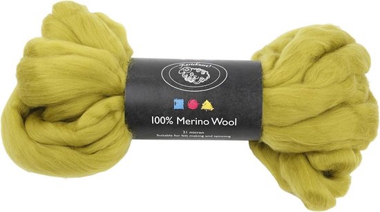 Merino wol, 21 micron, lemon, 100 gr - Creotime