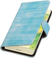 Lizard Bookstyle Wallet Case Hoesje voor Sony Xperia X Turquoise