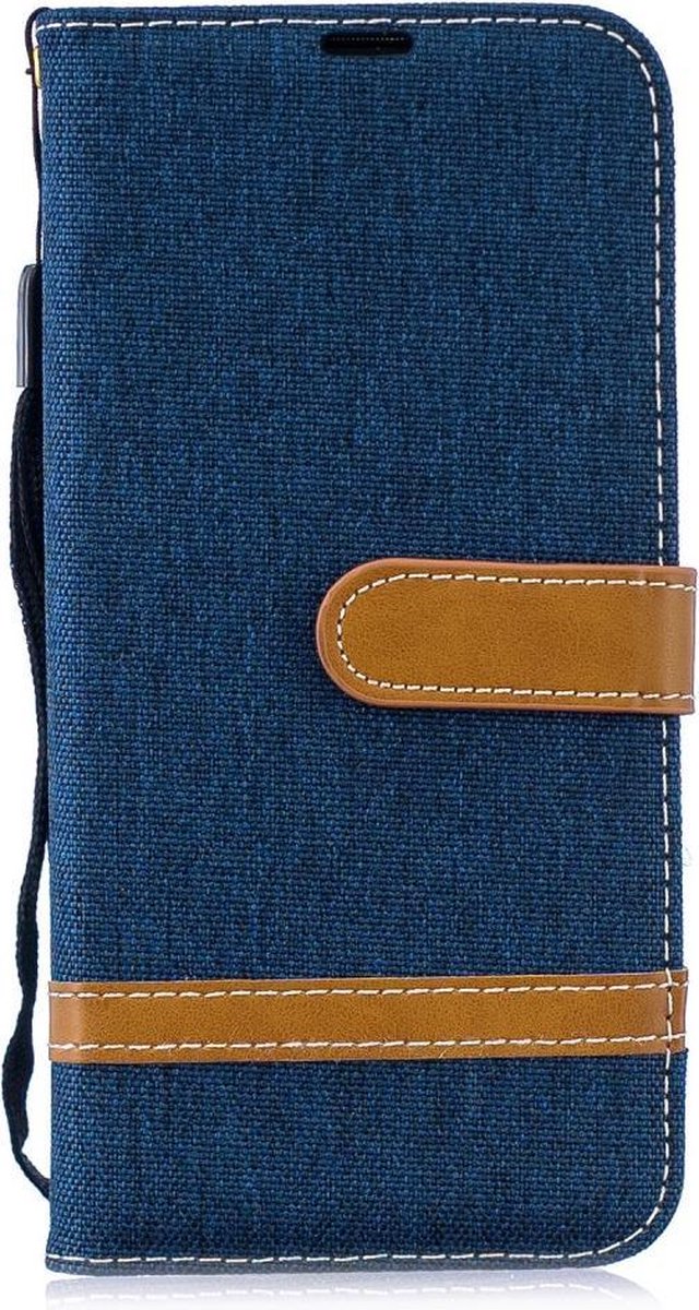 Denim Book Case - Geschikt voor Huawei P Smart 2019 / Honor 10 Lite Hoesje - Blauw