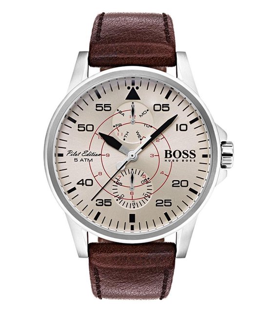 Hugo Boss HB1513516 horloge heren - bruin - edelstaal | bol.com