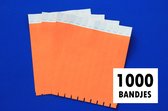 Grootverpakking: CombiCraft Blanco Tyvek Polsbandjes Neon Oranje - 1000 stuks