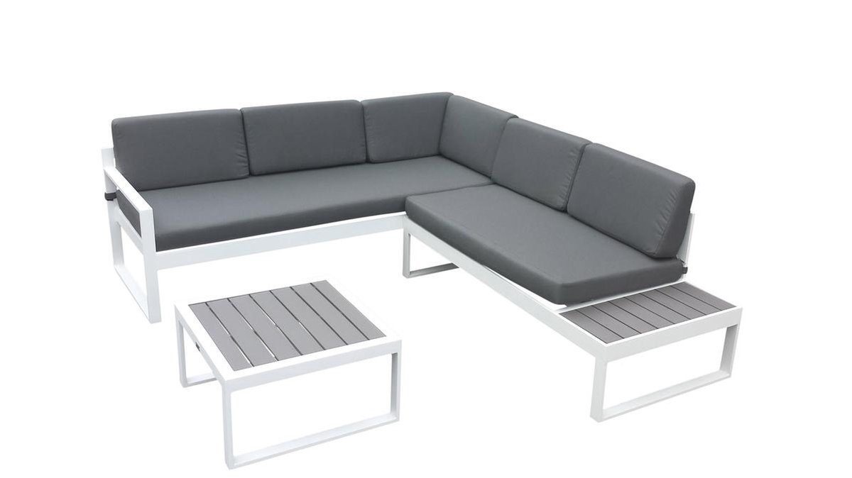 witte aluminium hoek loungeset Lisse - 192x219 cm