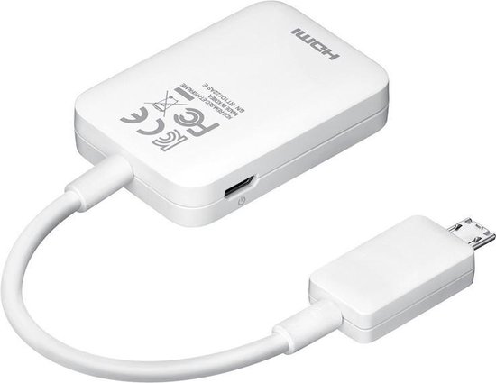Samsung HDMI Adapter (micro USB) Wit voor Samsung Galaxy Tab 3 10.1 Wifi (GT -P5210) en... | bol.com