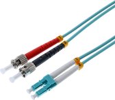 Helos 2m OM3 LC/ST Glasvezel kabel Turkoois