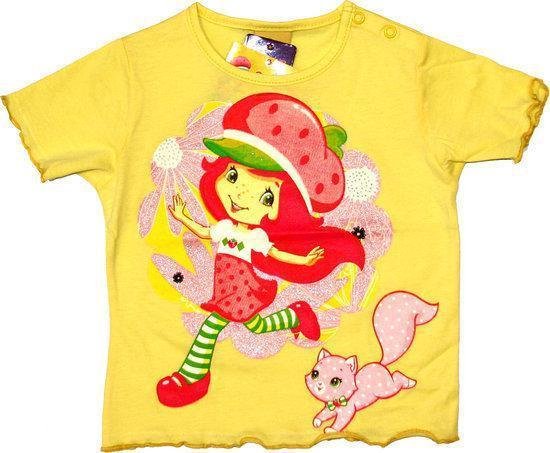 Strawberry Shortcake - Meisjes Kleding - T-shirt - Geel - Maat 80