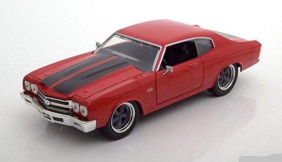 Modellino In Miniatura Chevrolet Chevelle 1/24 Jada Toys SS Rosso/nero - Foto 9