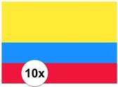 10x stuks Vlag Colombia stickers