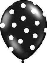 Ballonnen Zwart dots wit 10 stuks